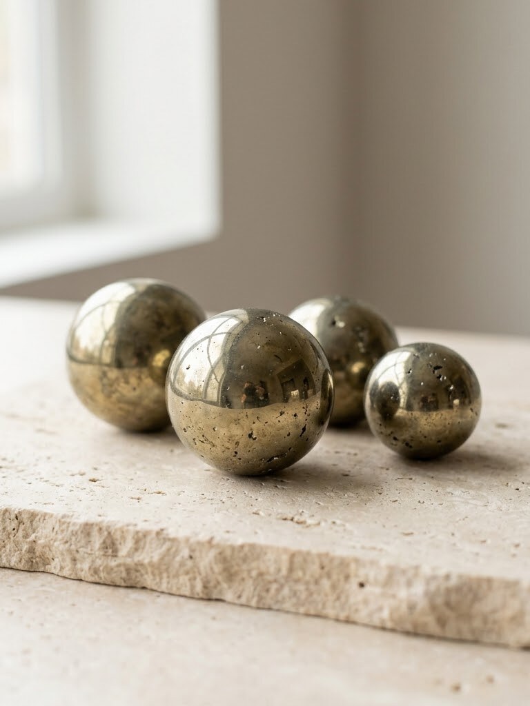 Pyrite Spheres — Hand-polished pyrite
